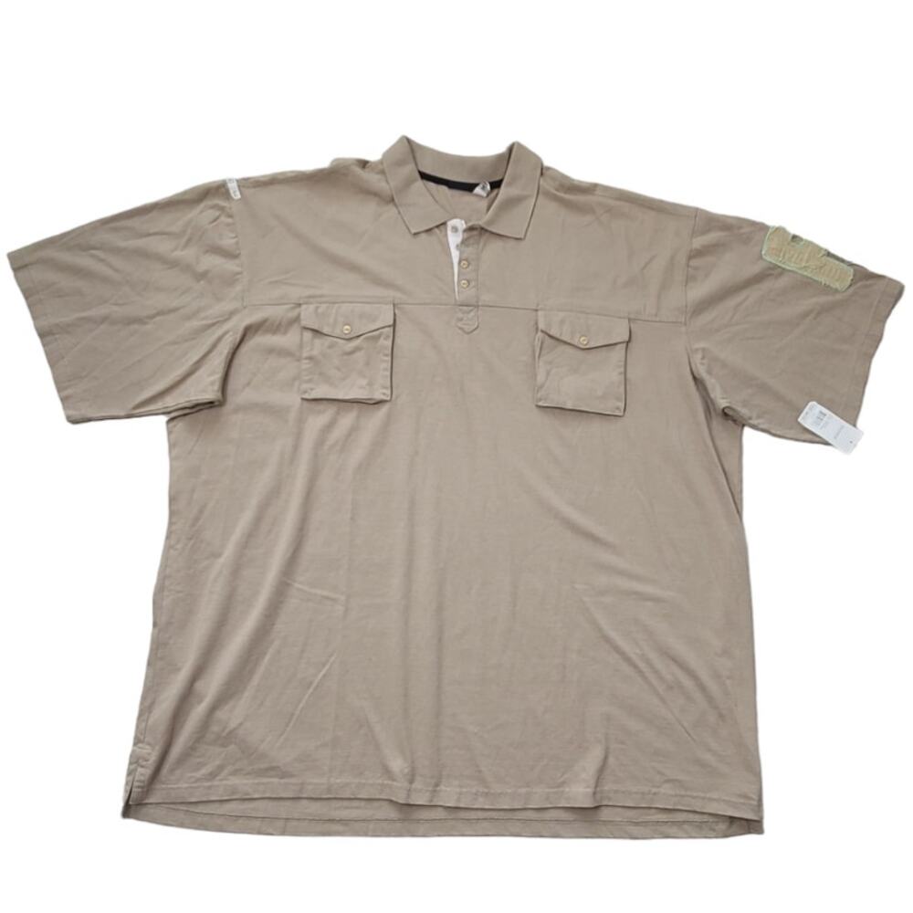 Rocawear Tan Polo Shirt Pockets Patches Casual Streetwear Men's 6X